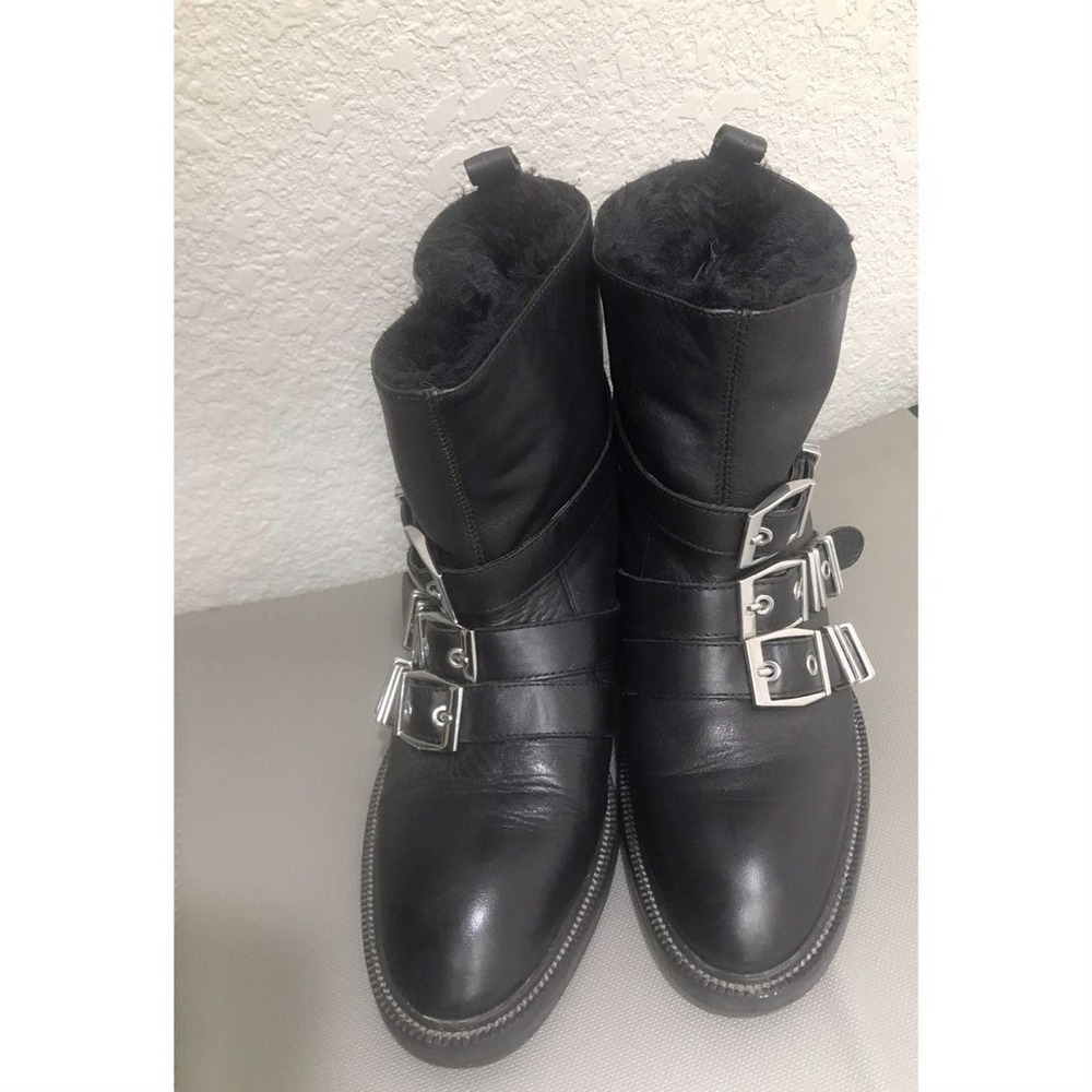 Zara black leather Boots 8.5. Case#32 - Picture 4 of 5